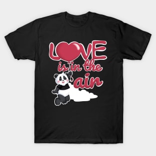 Cute Valentine Panda - Love is in the Air T-Shirt